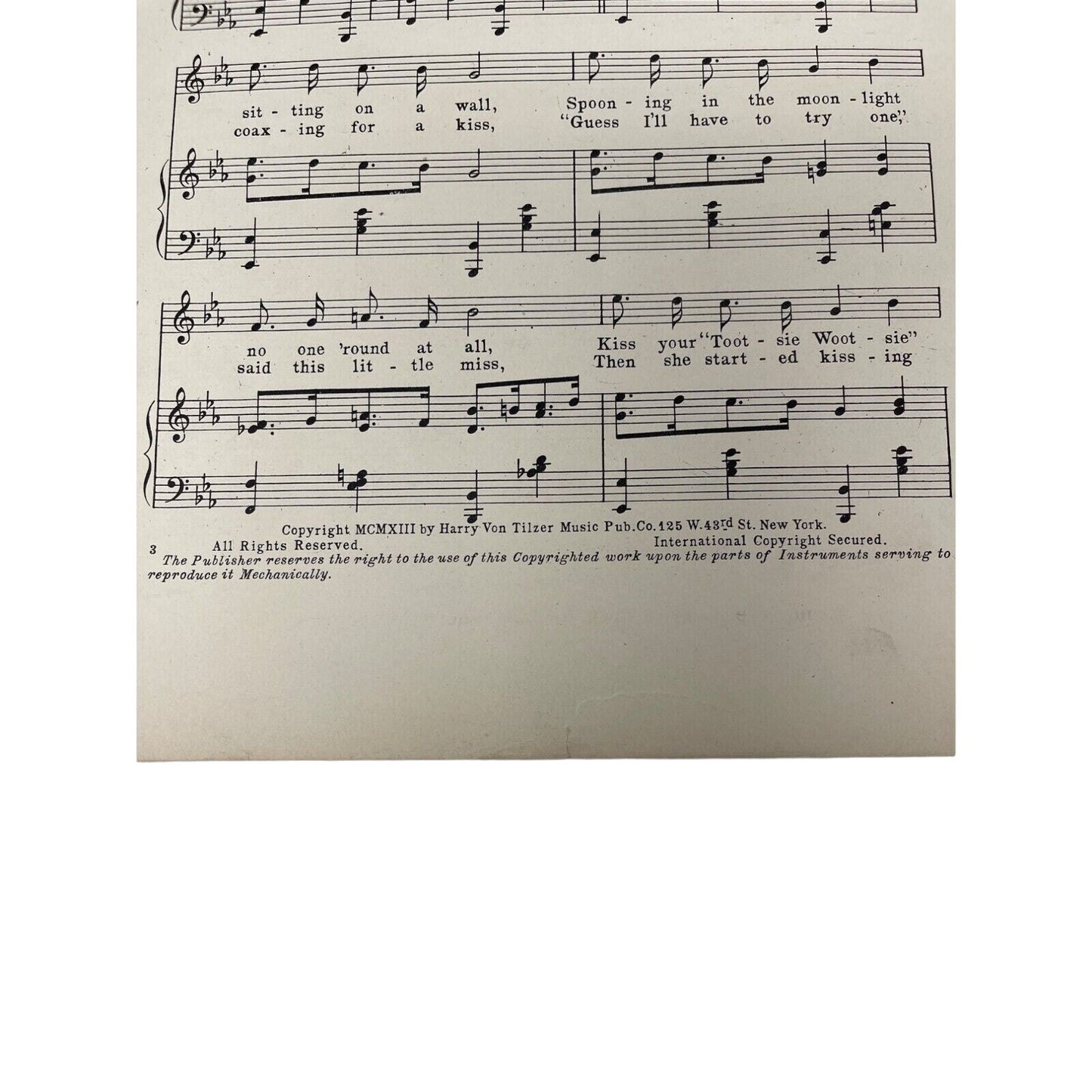 1913 Never Heard Of Anyone Dying From A Kiss Sheet Music Andrew Sterling