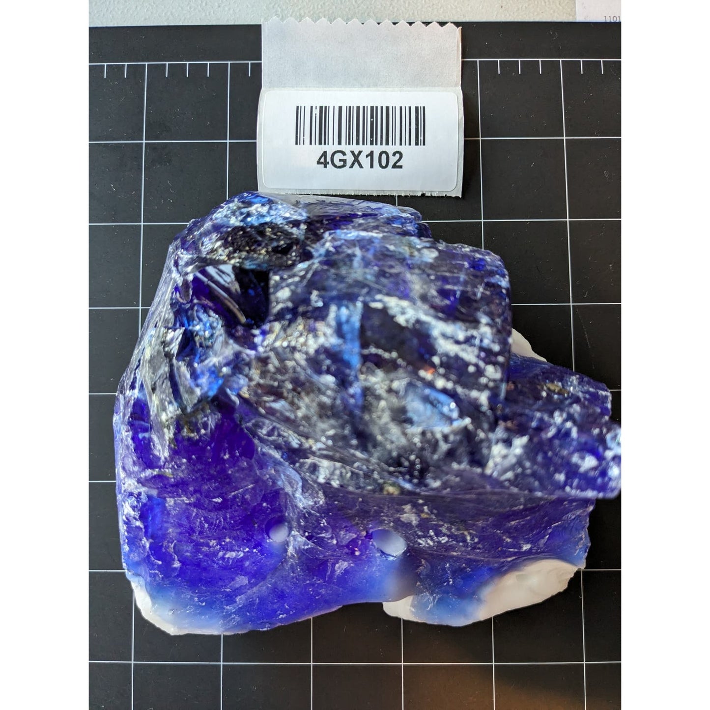 Cobalt Blue Milk Glass Art Glass Cullet Layered Uranium Manganese Slag 4GX102