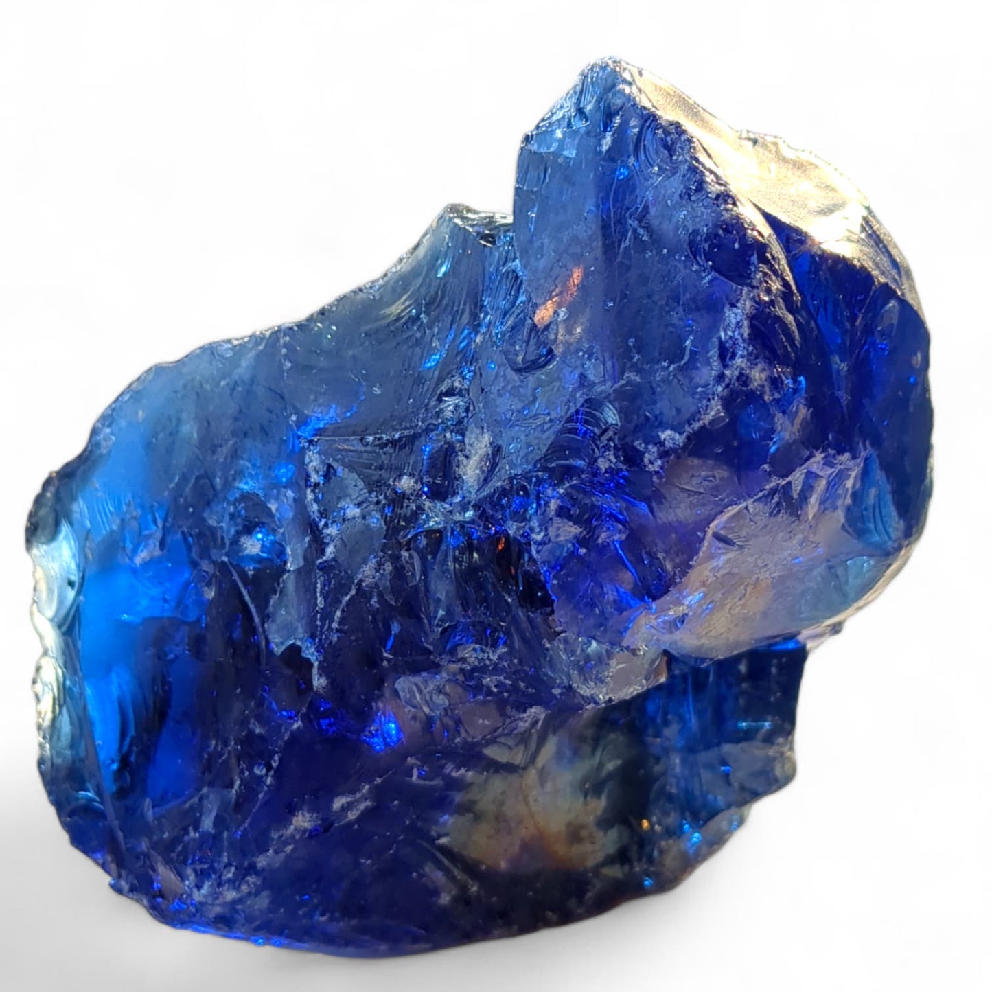 Cobalt Blue Art Glass Cullet Glowing Translucent Manganese Slag #4GX105
