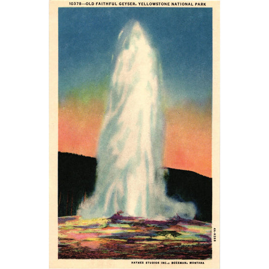 Old Faithful Geyser Yellowstone National Park Postcard Unposted