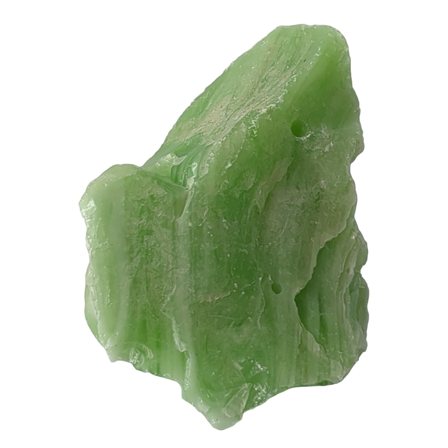 Jadeite Lime Green Art Glass Cullet Glowing Swirled Manganese Glass #4GL97