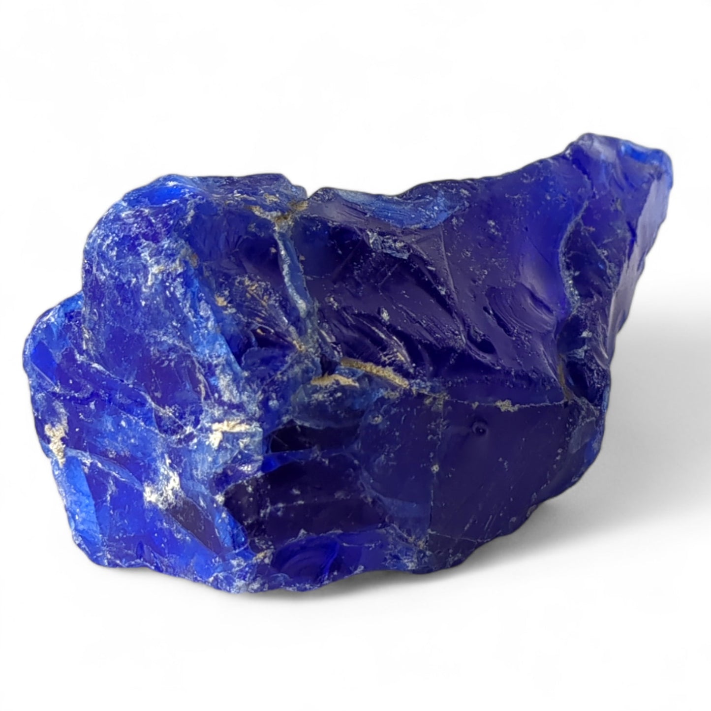 Cobalt Blue Crackled Art Glass Cullet Uranium Infused Swirl Slag Glass #4XL86