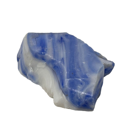 Cobalt Blue and Milk Glass Art Glass Cullet Slag Glass #LG2326