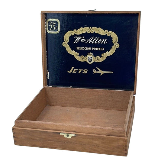 Wm Allen Jets Wooden Cigar Box