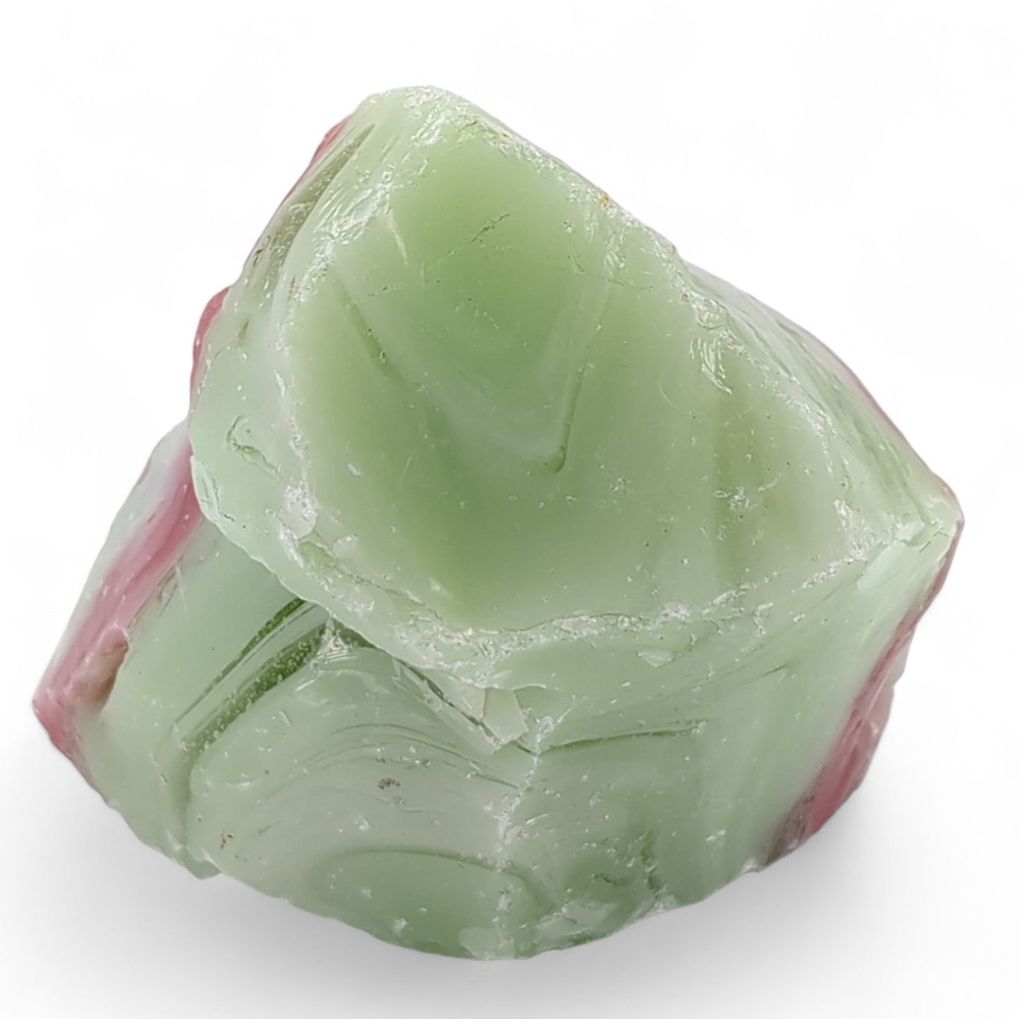 Jadeite Lime Pink Art Glass Cullet Manganese Glowing Swirl Slag Glass #4GX114
