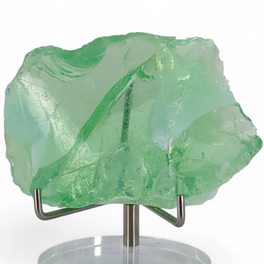 Mint Green Art Glass Cullet Glowing Manganese Slag Glass #4GL74