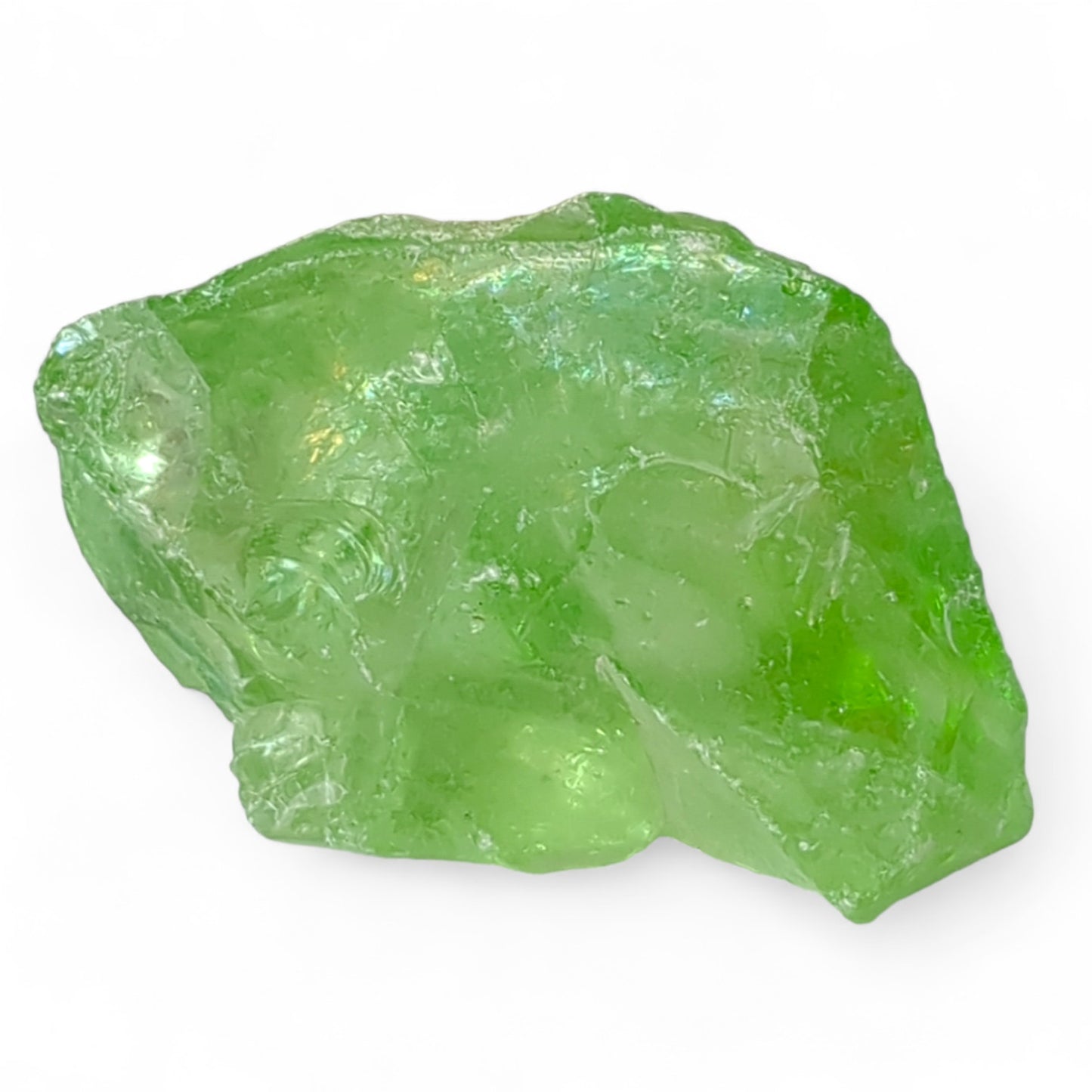 Mint Green Art Glass Cullet Glowing Translucent Manganese Slag Glass #4GM95