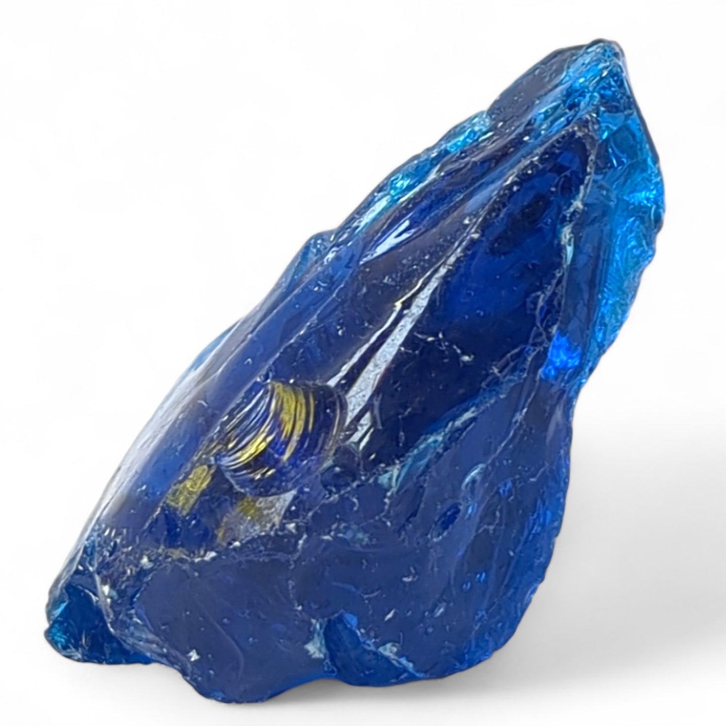 Cobalt Blue Translucent Art Glass Cullet Glowing Manganese Slag Glass #4GL84
