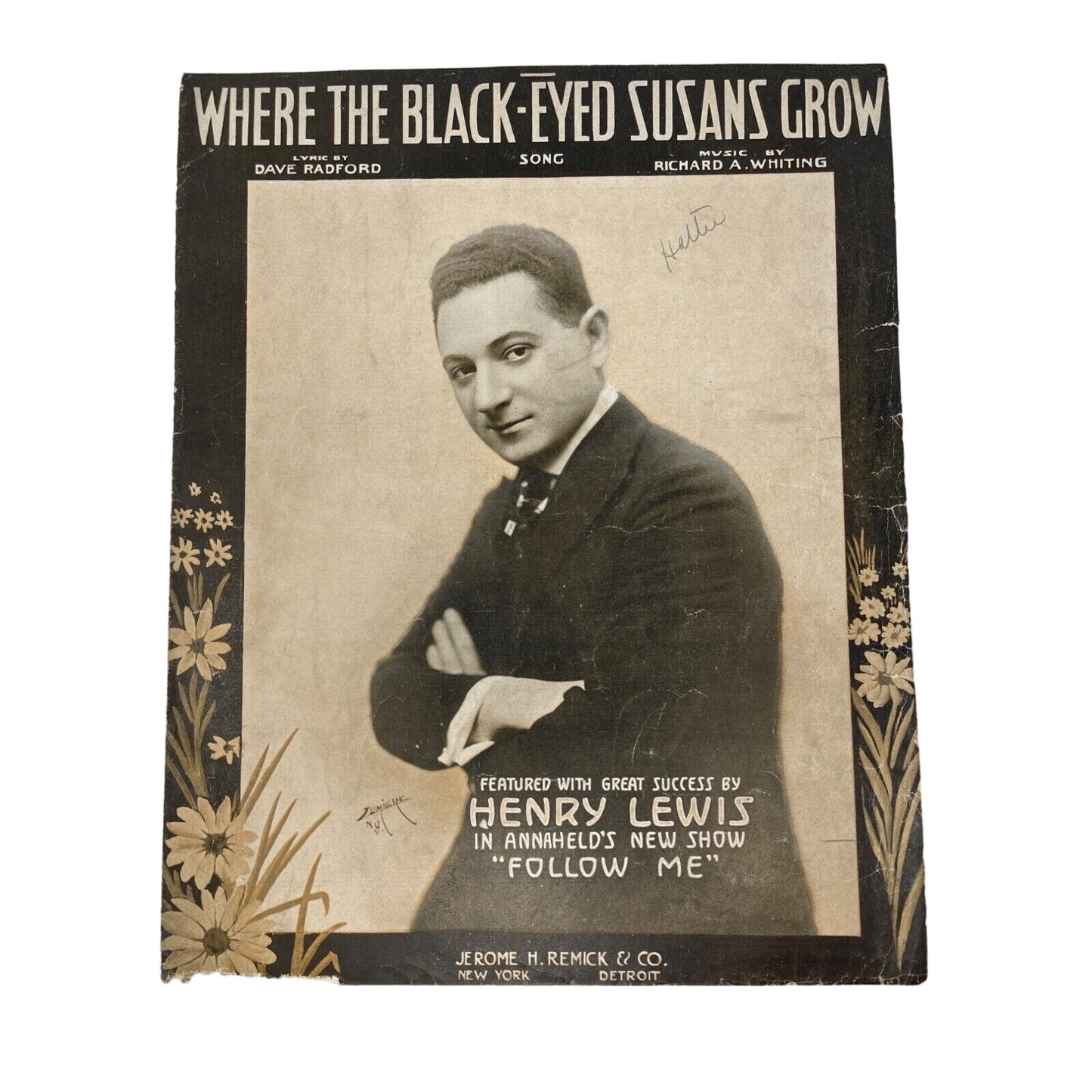 1917 Where The Black eyed Susans Grow Sheet Music Dave Radford Richard Whiting