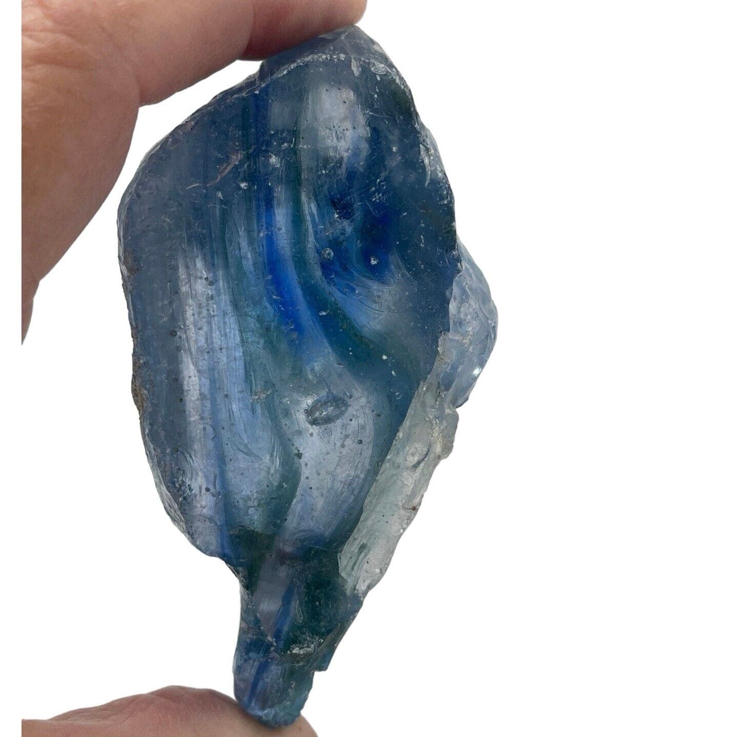 Blue Manganese Green Uranium Vaseline Glow Swirl Glass Premium Cullet #GLXL2372
