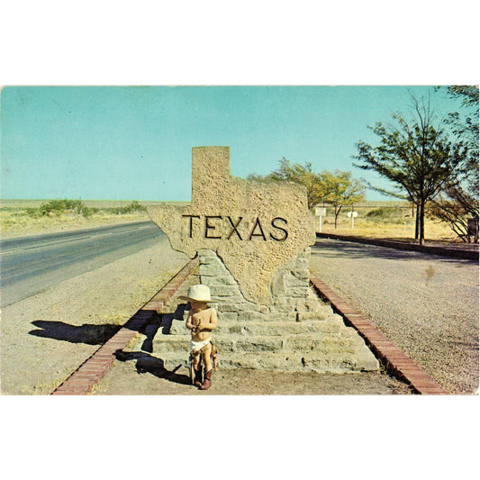 Lone Star State of Texas Stone Marker Postcard Unposted