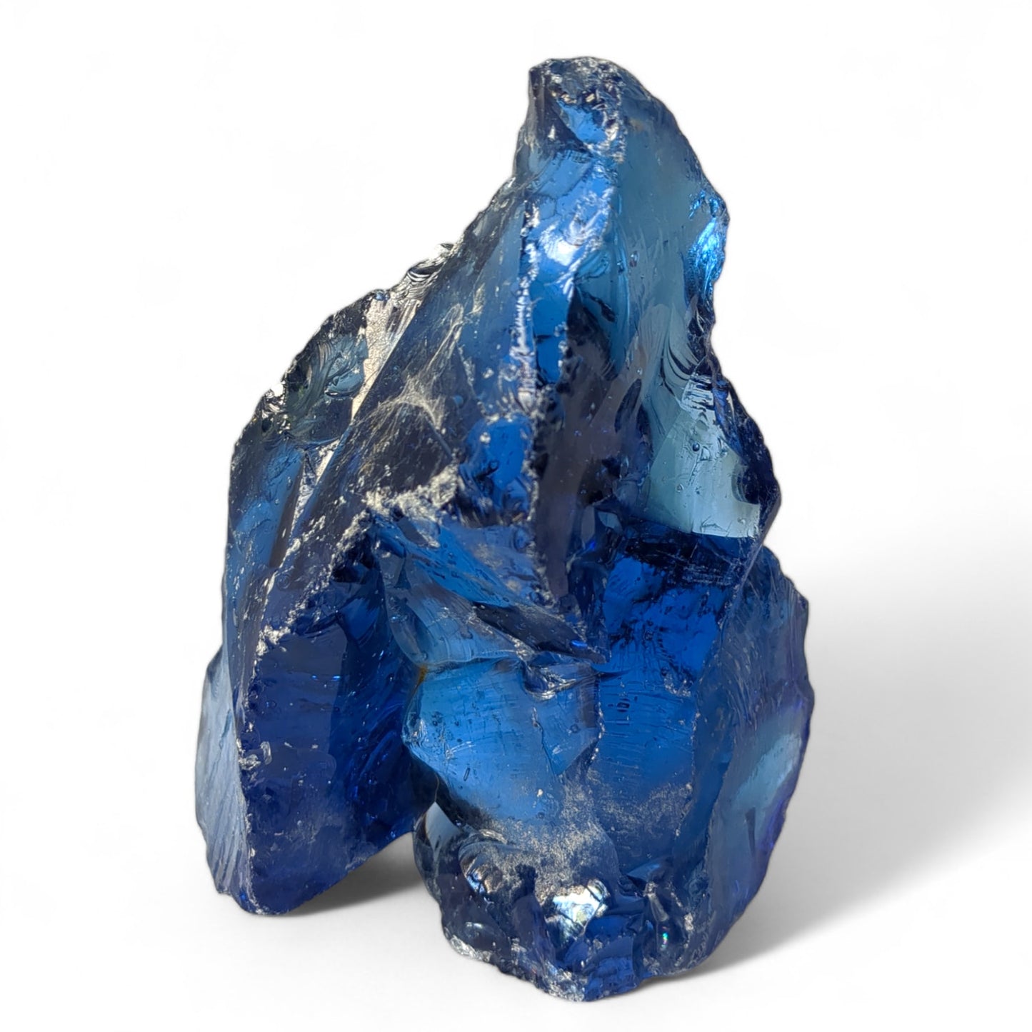 Cobalt Blue Art Glass Cullet Natural Sculpture Manganese Glowing Slag  #4GX118