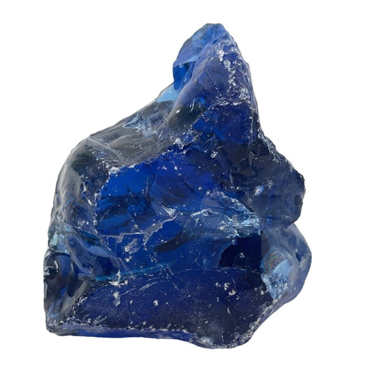 Cobalt Blue Art Glass Cullet Glowing Manganese Slag Glass #GLLG23148
