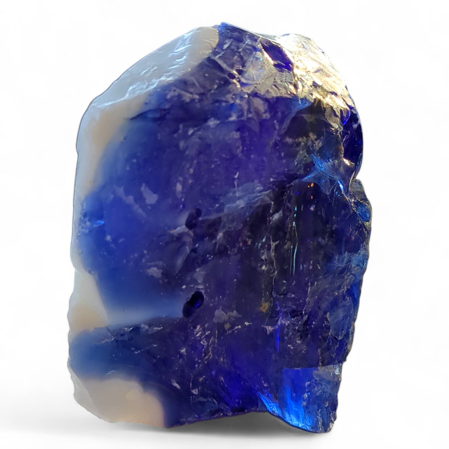 Cobalt Blue Milk Glass Art Glass Cullet Layered Uranium Manganese Slag 4GX102