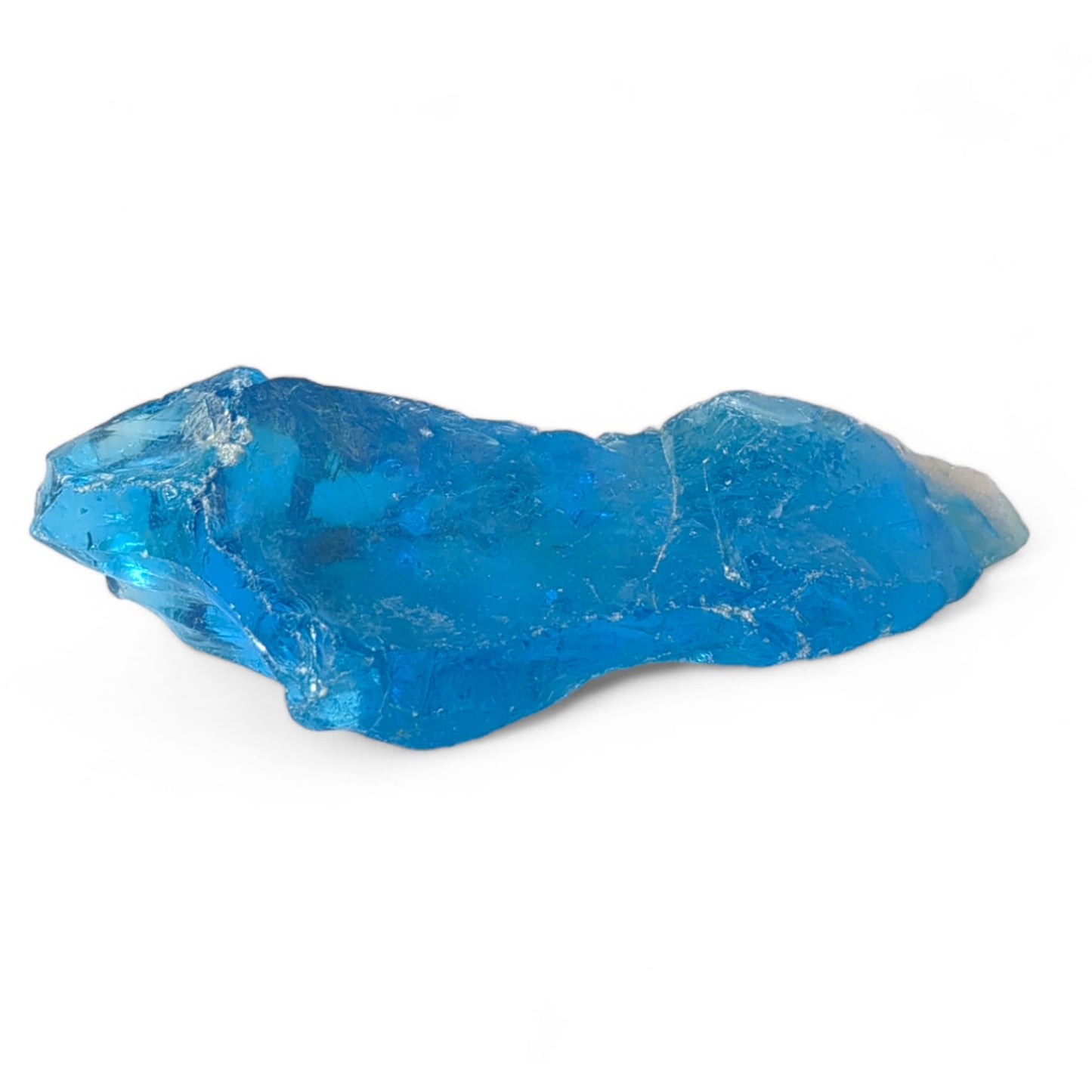 Sapphire Blue Translucent Art Glass Cullet Glowing Manganese Slag Glass #4GL88