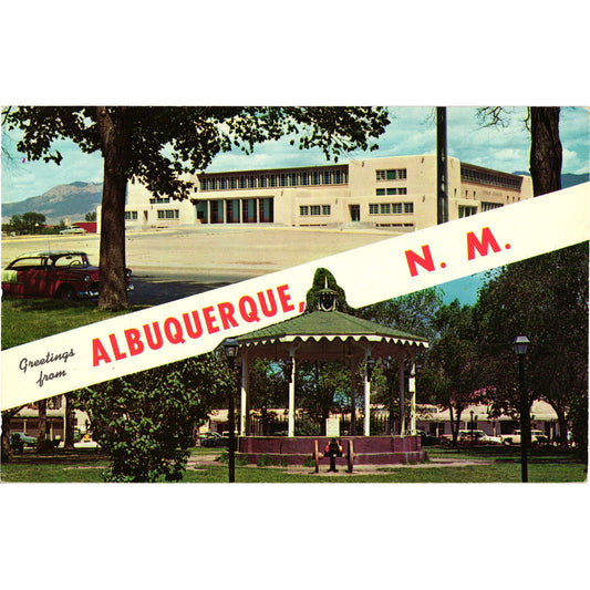 University of New Mexico Albuquerque Postcard Old Town Plaza Bandstand Unposted