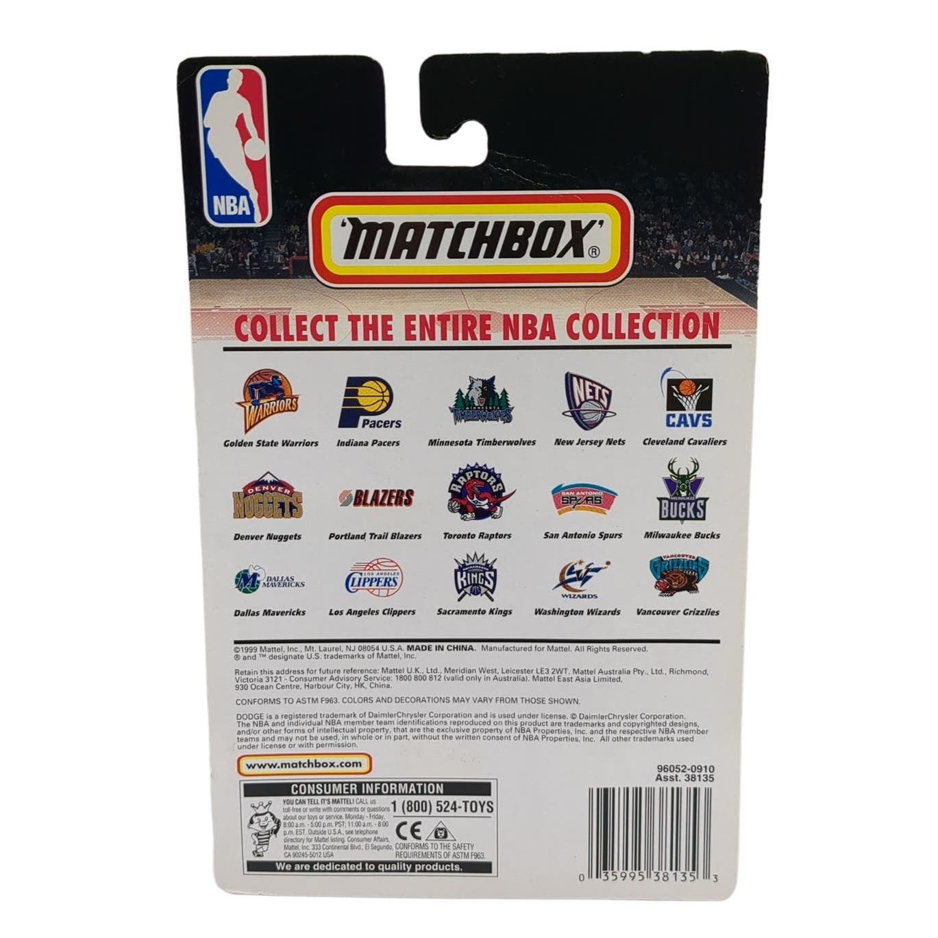 1999 Matchbox NBA Collection Pacers Advertising Series Mattel Diecast