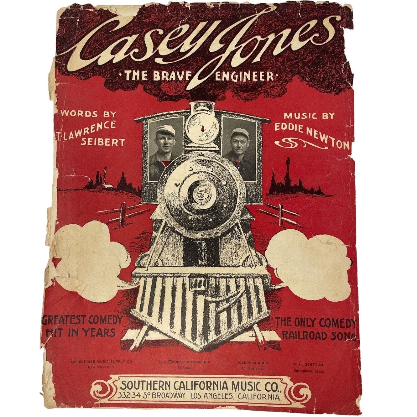 Casey Jones Sheet Music Brave Engineer Railroad Song 1909 Newton Siebert