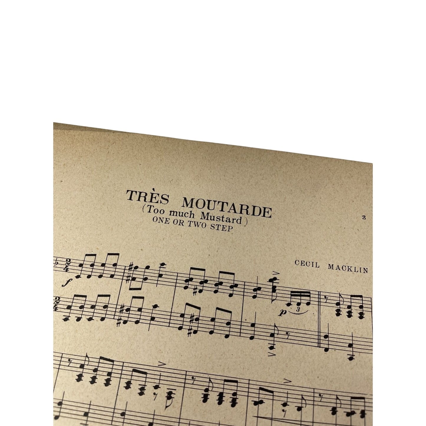 1911 Tres Moutarde Sheet Music One Step Two Step Tango Cecil Macklin