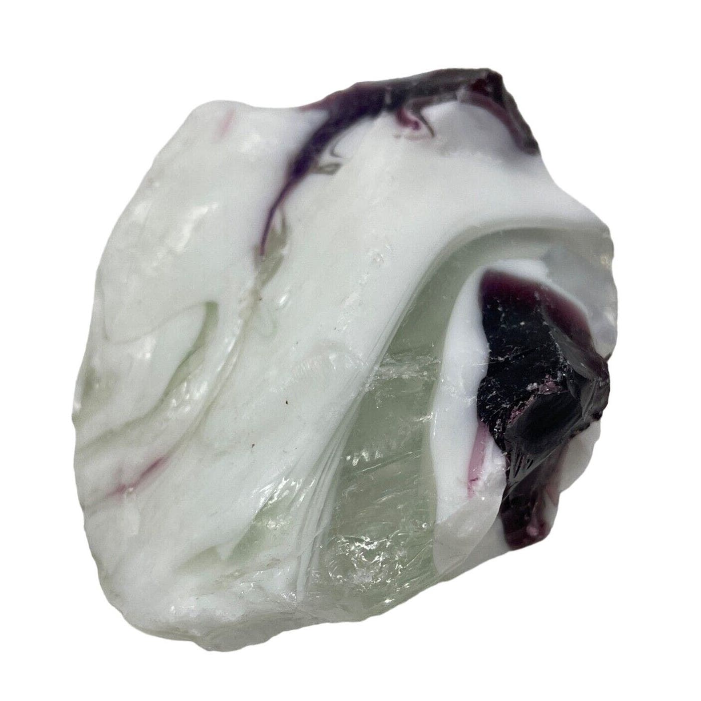 Purple Vaseline Milk Glass Art Glass Cullet Multicolor Swirl Slag Glass #4GX44