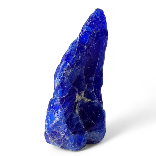 Cobalt Blue Crackled Art Glass Cullet Uranium Infused Swirl Slag Glass #4XL86