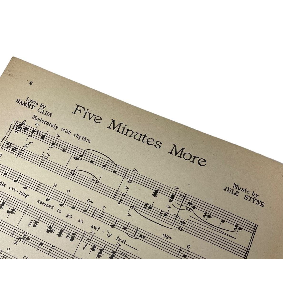 1956 Five Minutes More Sheet Music Sammy Cahn Jule Styne