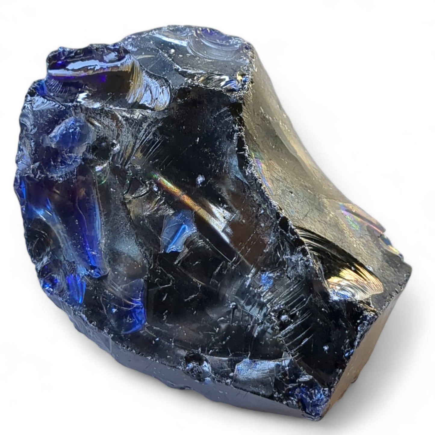 Cobalt Blue Art Glass Cullet Glowing Translucent Manganese Slag #4GX96