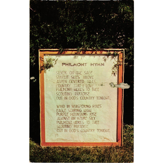 The Philmont Hymn Philmont Scout Camp Postcard Boy Scouts Unposted