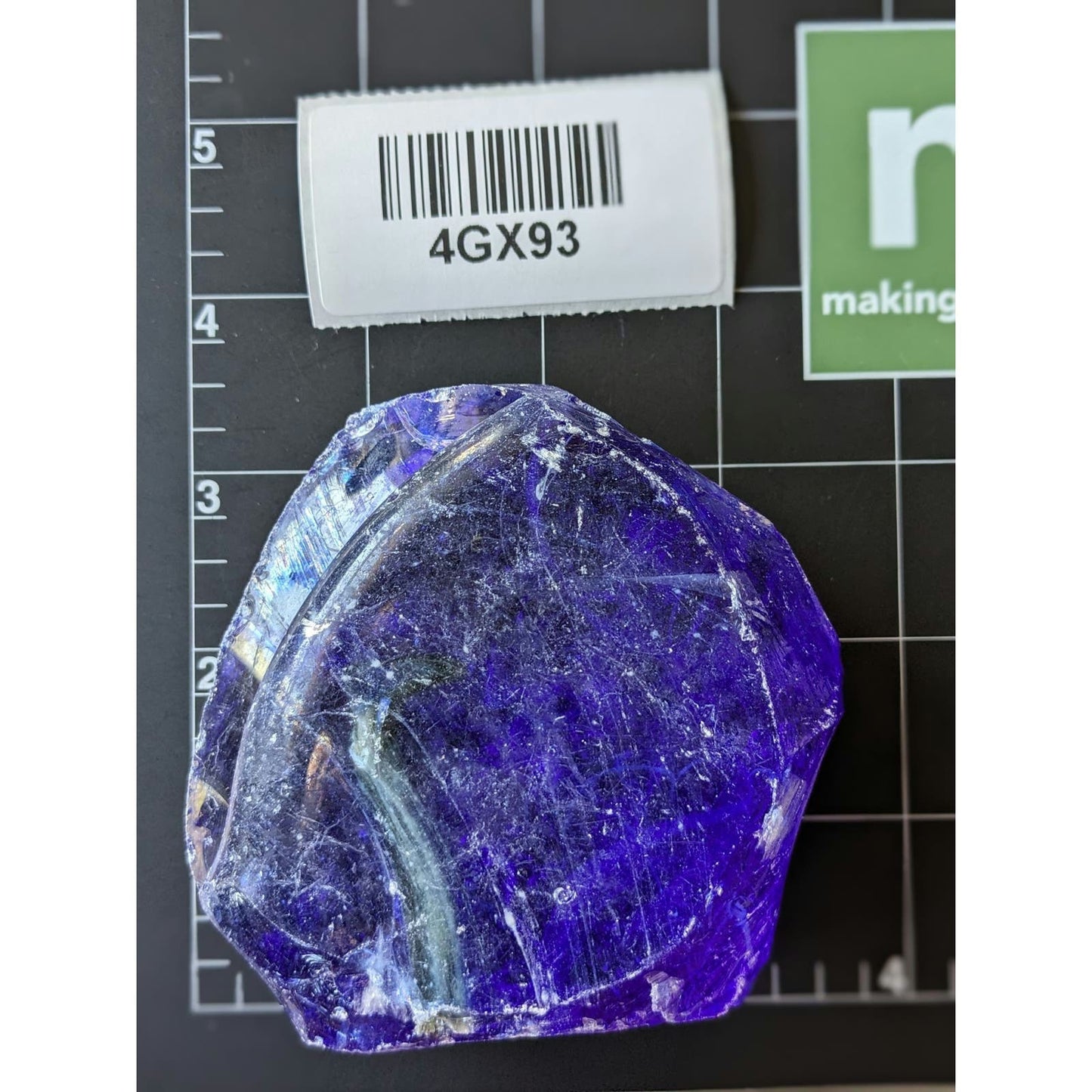 Cobalt Blue Art Glass Cullet Glowing Translucent Manganese Slag #4GX93