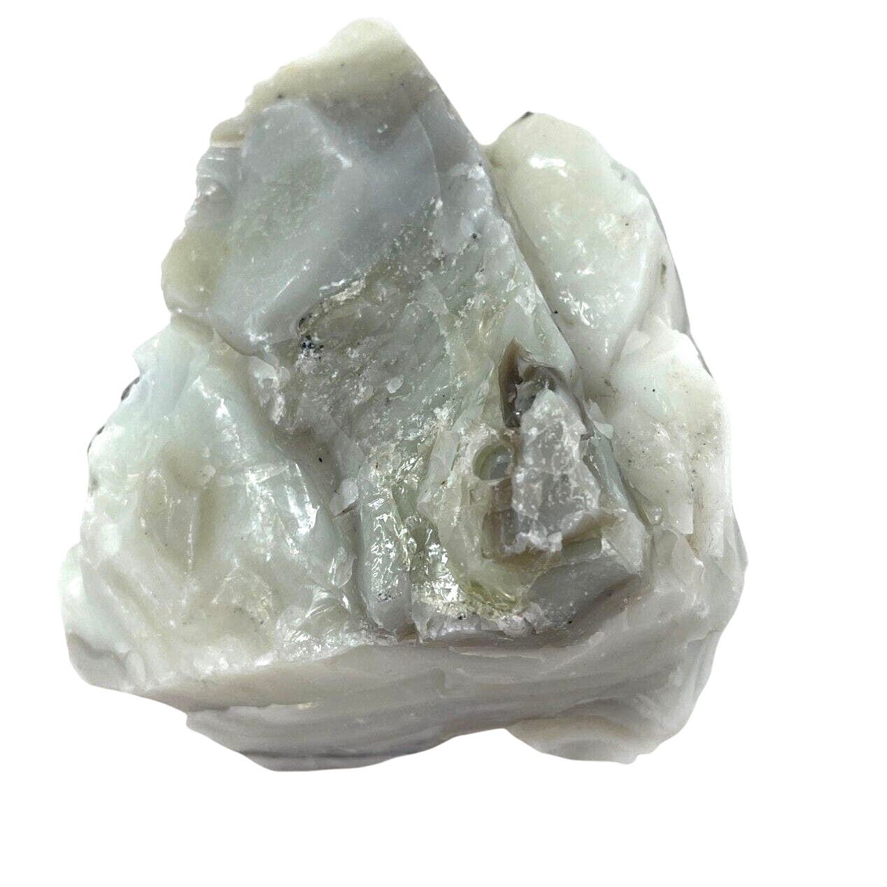Jadeite Custard Art Glass Cullet Glowing Uranium Layered Slag Glass #GLXL2380
