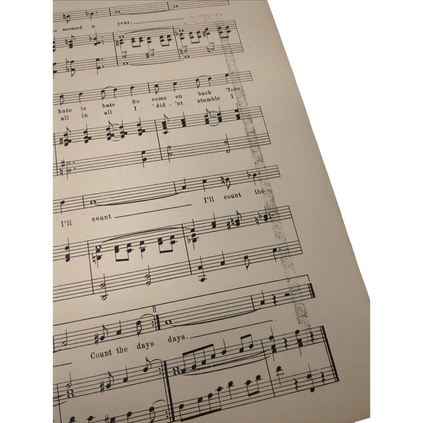 1922 Sheet Music Count The Days Fox Trot Song Bason Tilson