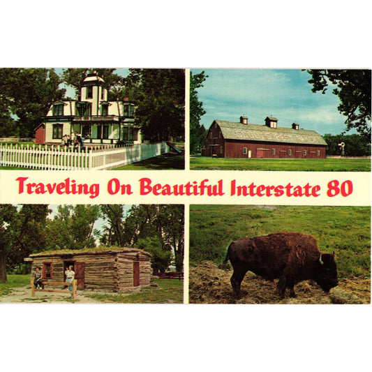 Traveling on Interstate 80 Buffalo Bill Ranch Postcard Unposted