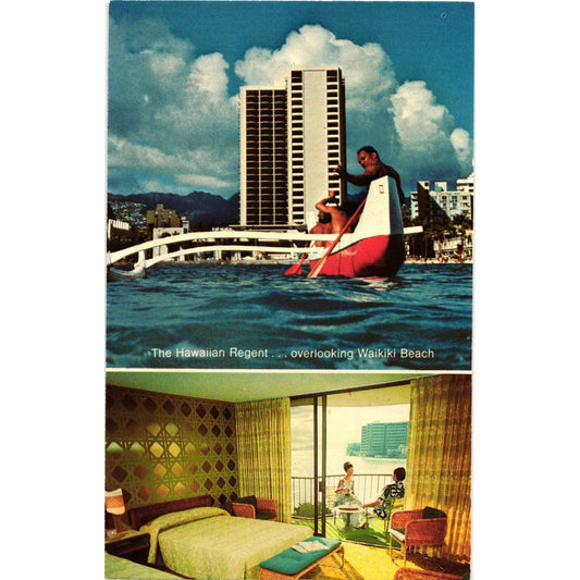 Waikiki Beach The Hawaiian Regent Hotel Postcard Unposted