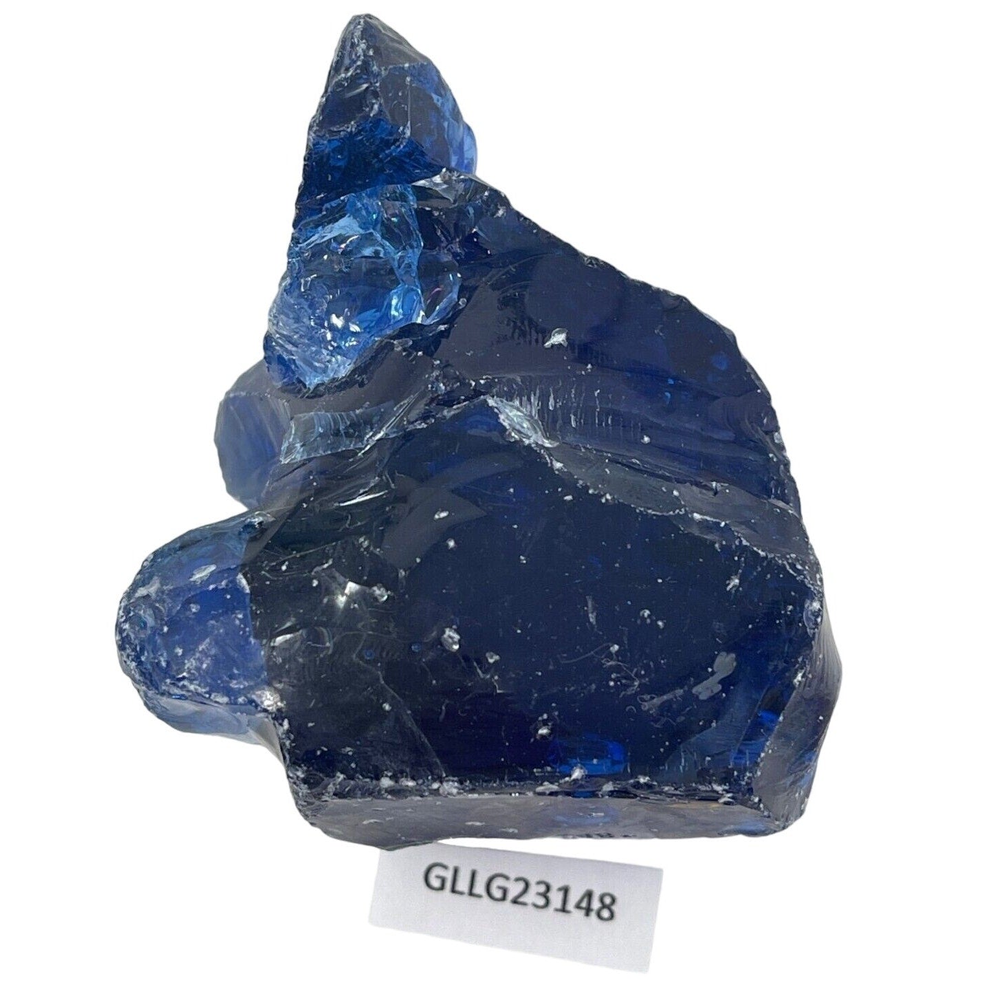 Cobalt Blue Art Glass Cullet Glowing Manganese Slag Glass #GLLG23148