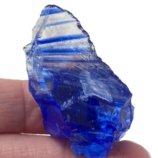 Cobalt Blue Art Glass Cullet Layered Translucent Slag Glass #SM23123