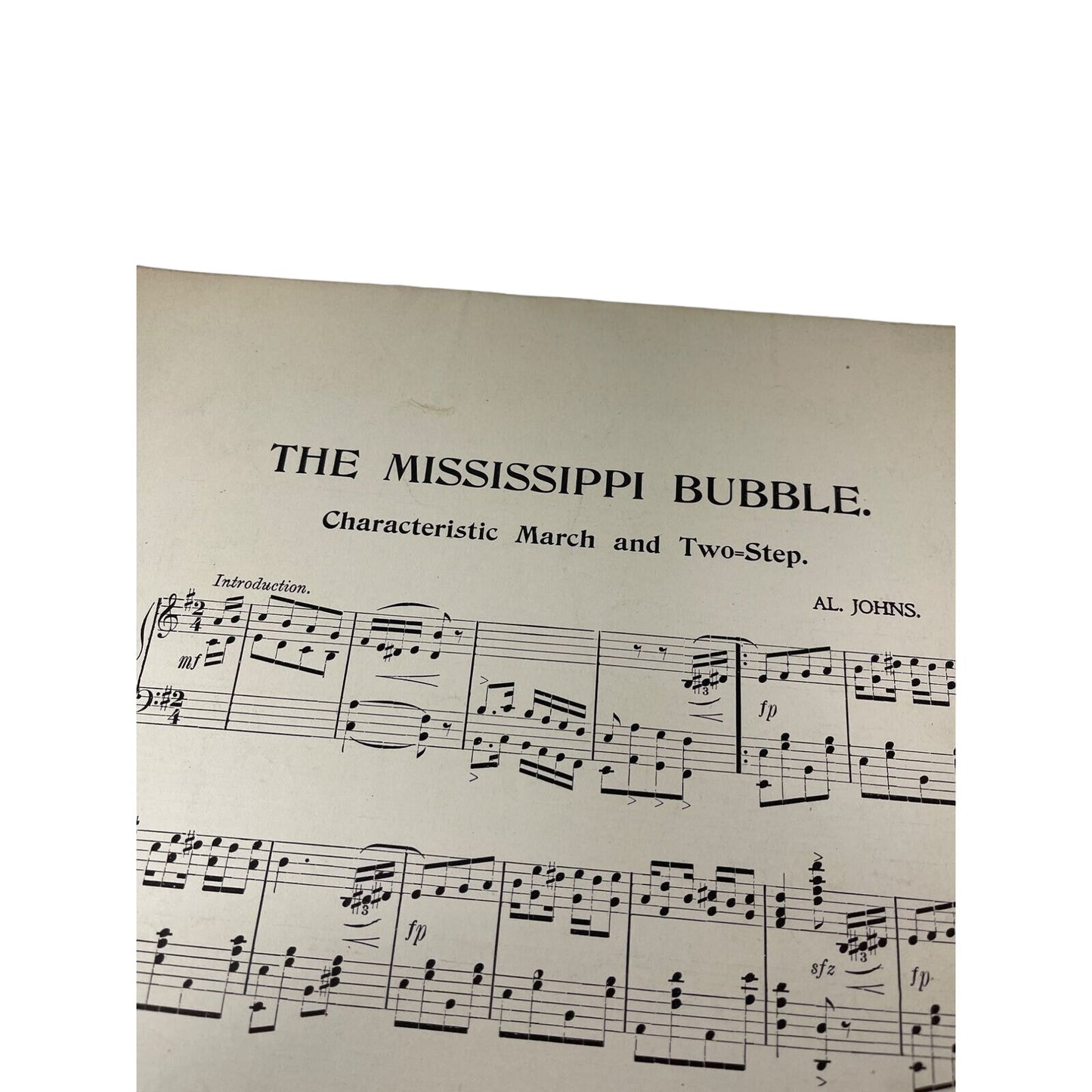 1902 The Mississippi Bubble Sheet Music by Al Johns