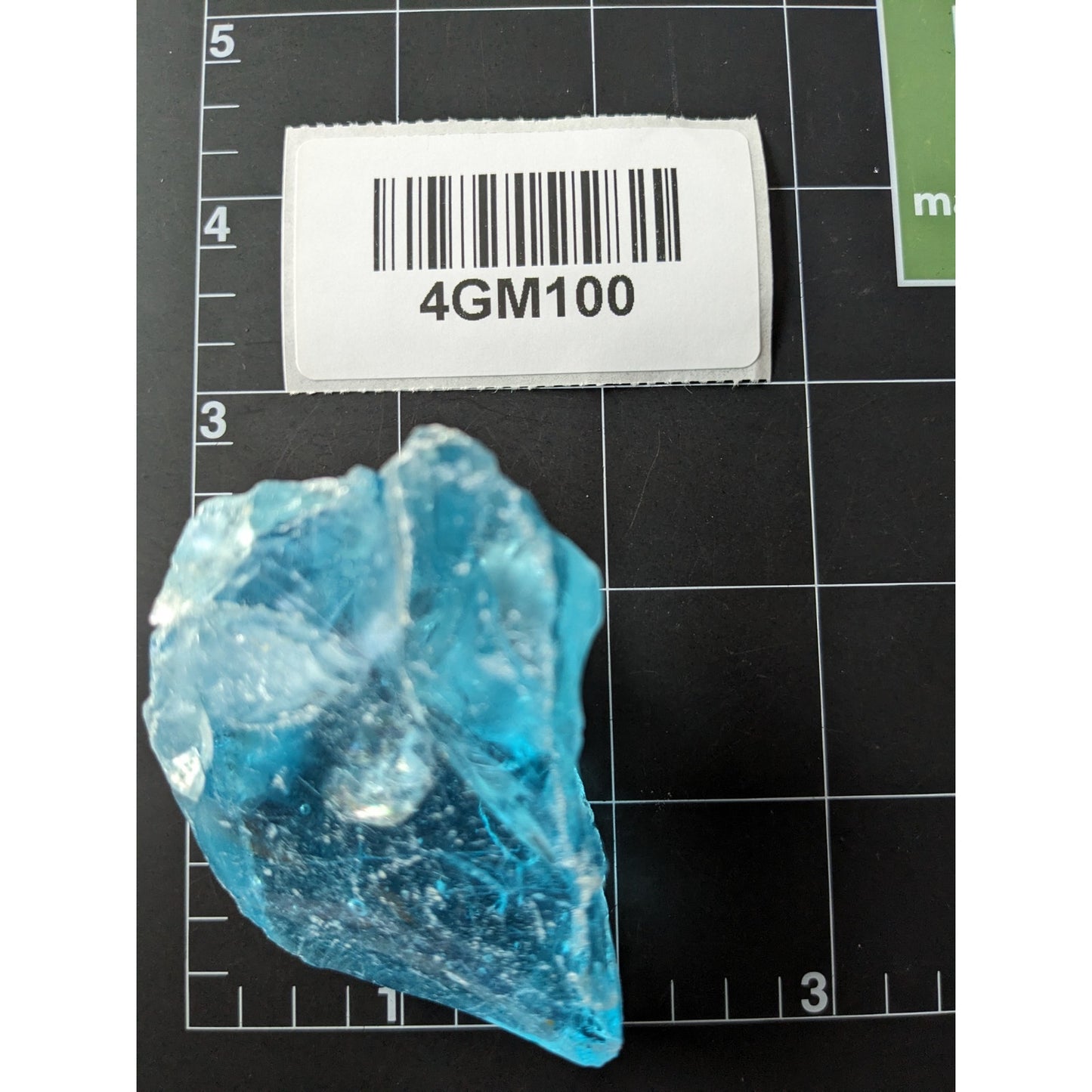 Satin Blue Art Glass Cullet Glowing Translucent Manganese Slag Glass #4GM100