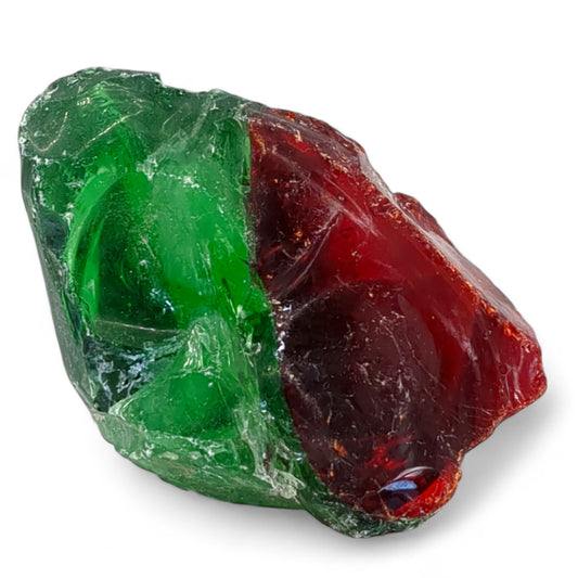 Emerald Cranberry Ruby Art Glass Cullet Manganese Glowing Slag Glass #4GX117