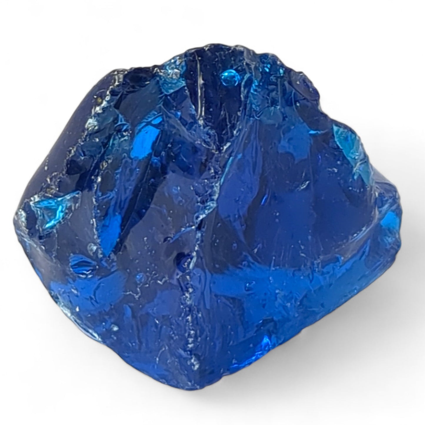 Cobalt Blue Translucent Art Glass Cullet Glowing Manganese Slag Glass #4GL84