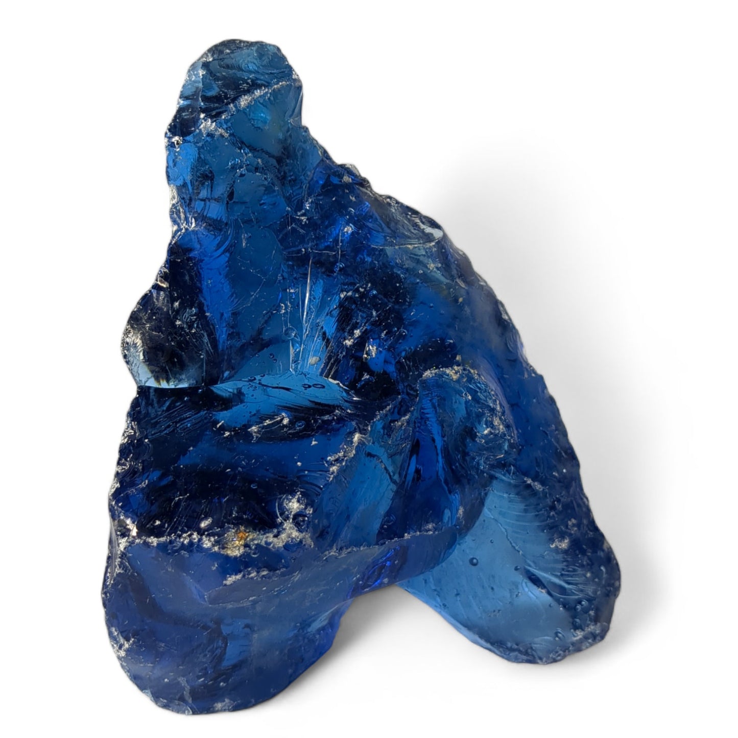 Cobalt Blue Art Glass Cullet Natural Sculpture Manganese Glowing Slag  #4GX118