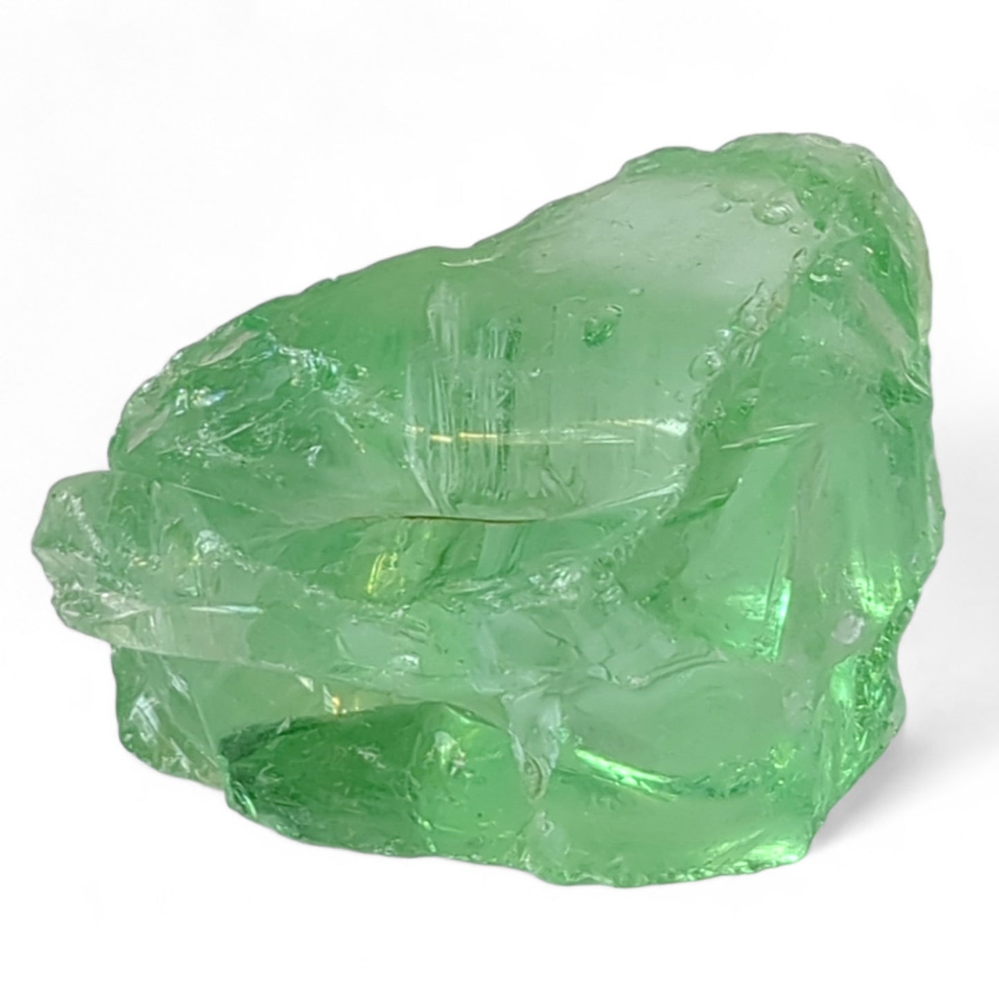Mint Green Art Glass Cullet Glowing Translucent Manganese Slag Glass #4GM94