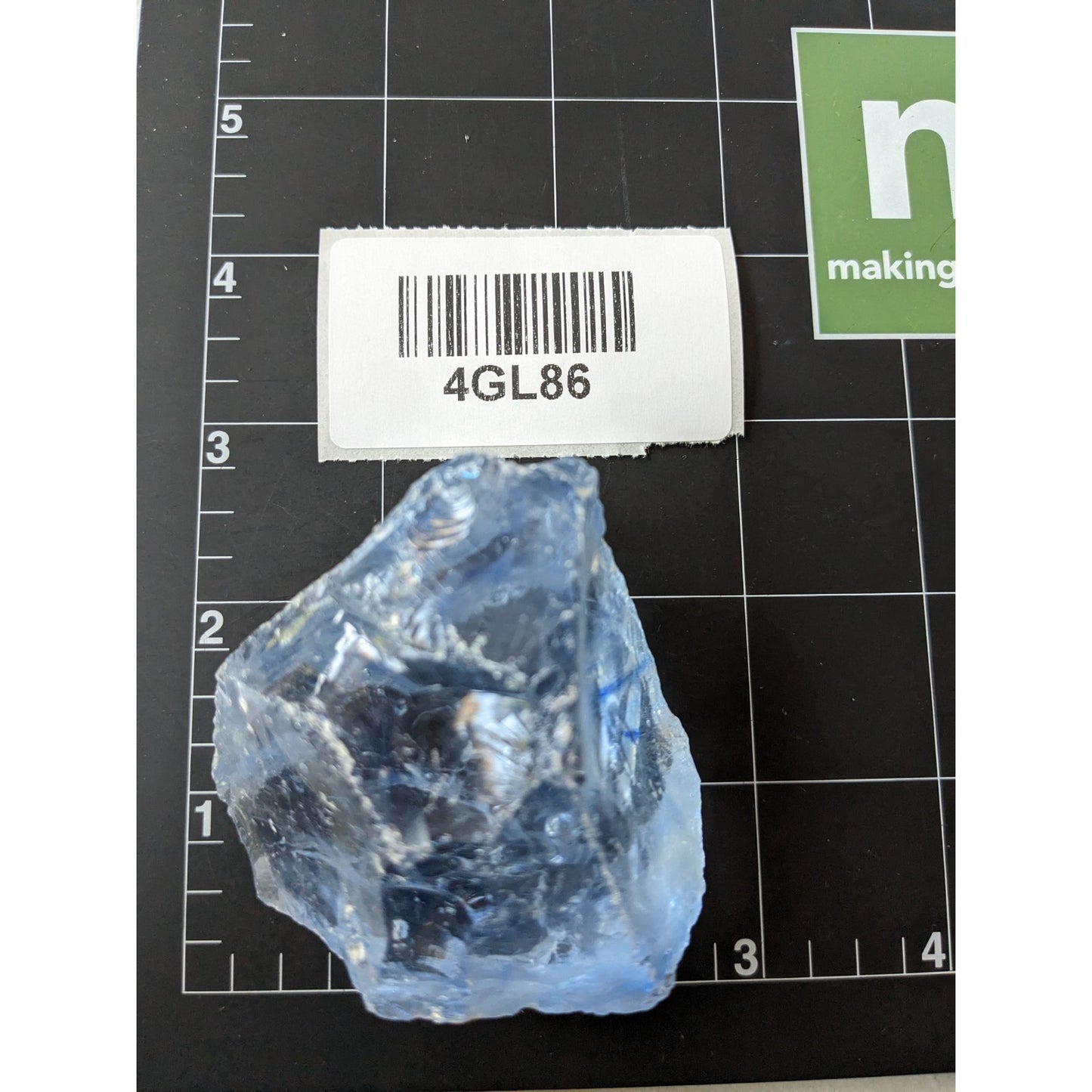 Blue Translucent Art Glass Cullet Glowing Manganese Slag Glass #4GL86