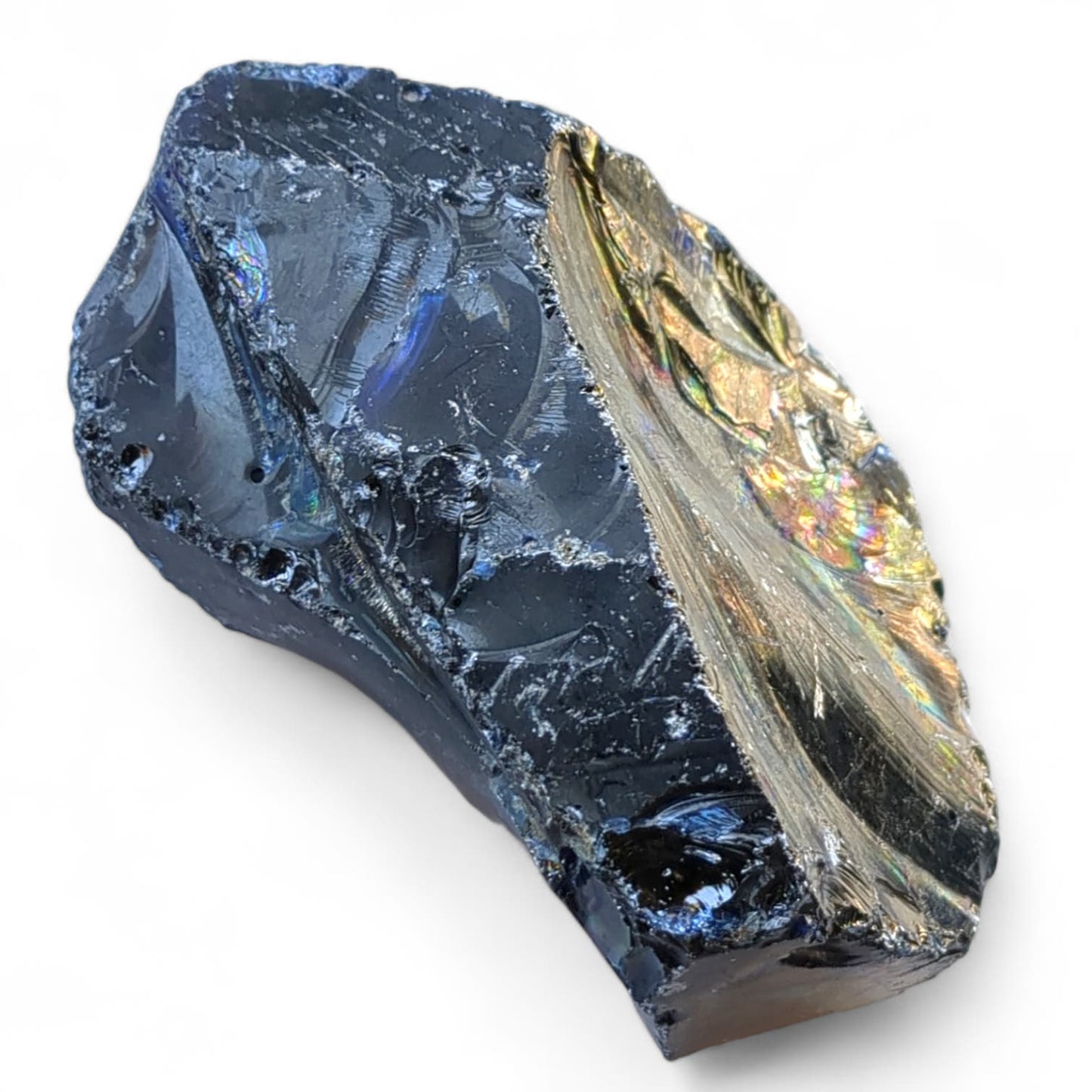 Cobalt Blue Art Glass Cullet Glowing Translucent Manganese Slag #4GX99