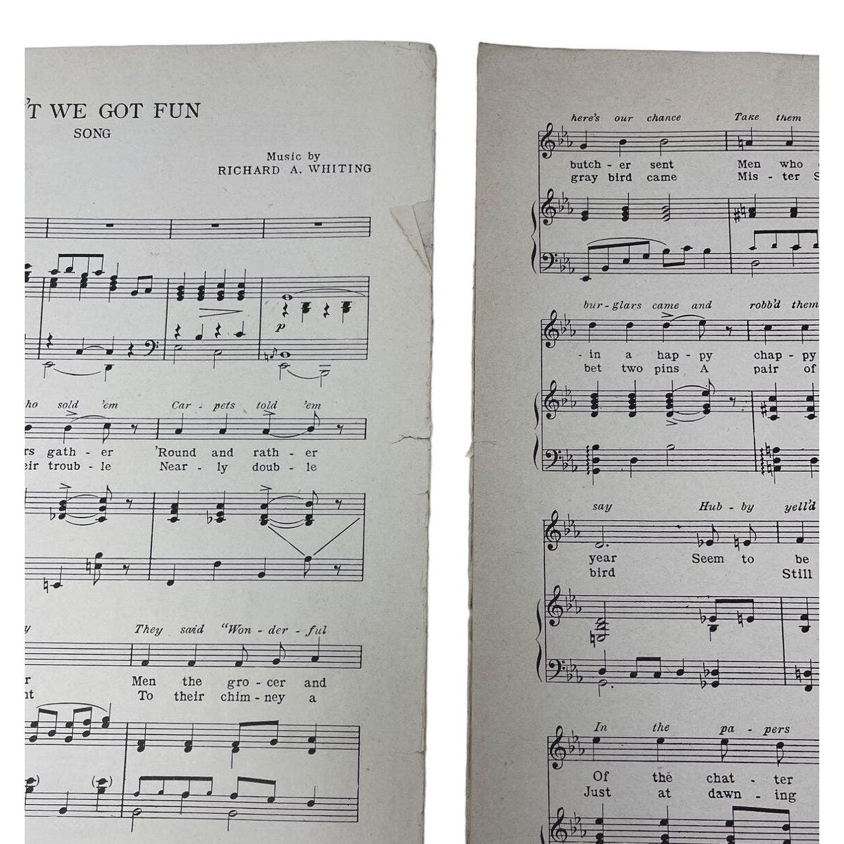 1921 Aint We Got Fun Sheet Music Gus Van Joe Schenck