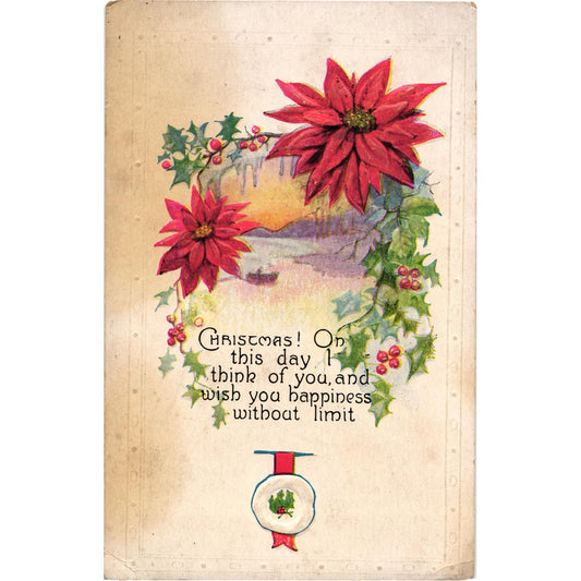 Christmas This Day Holiday Postcard Embossed Unposted