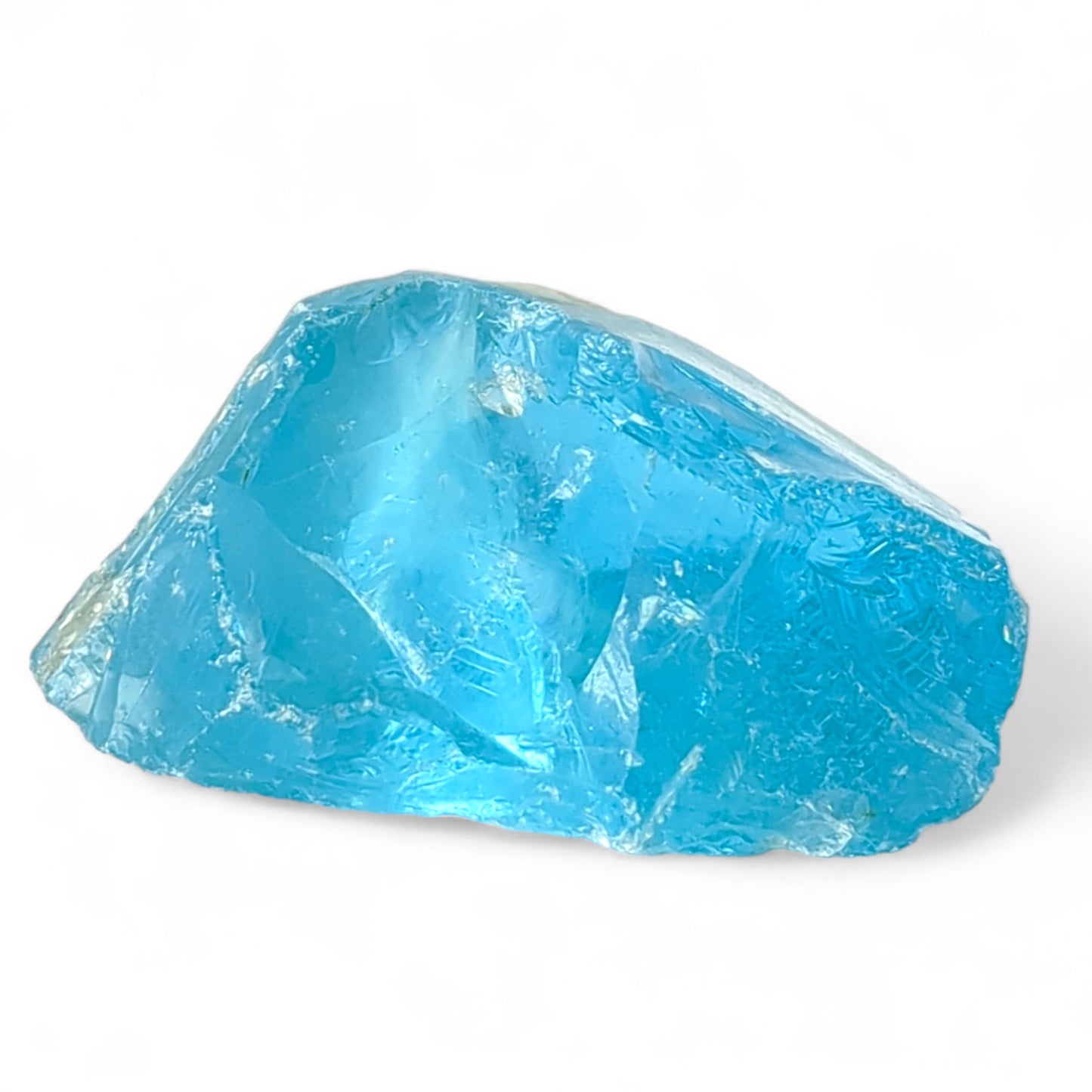 Satin Blue Art Glass Cullet Glowing Translucent Manganese Slag Glass #4GM100