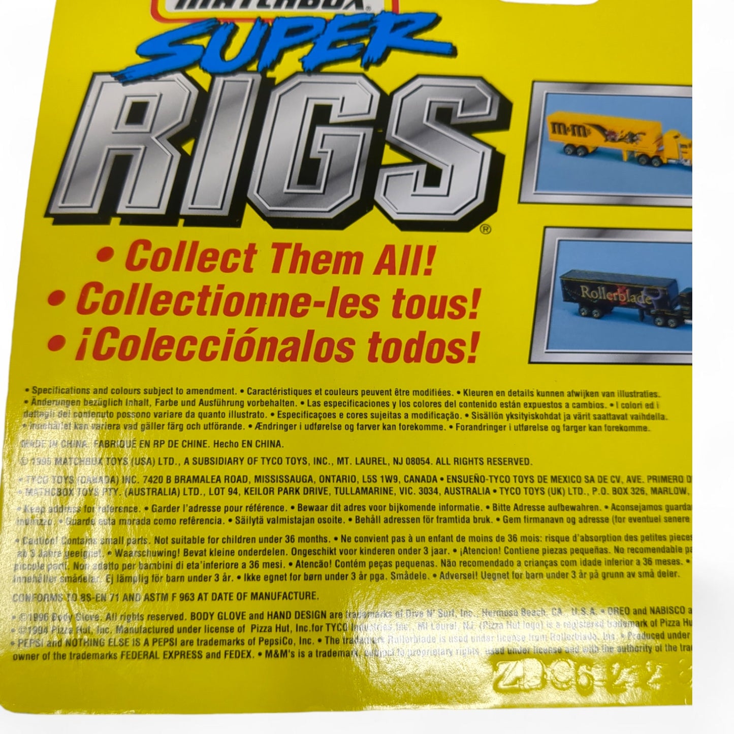 1995 Matchbox Super Rigs Matchbox Action System Rig 34330