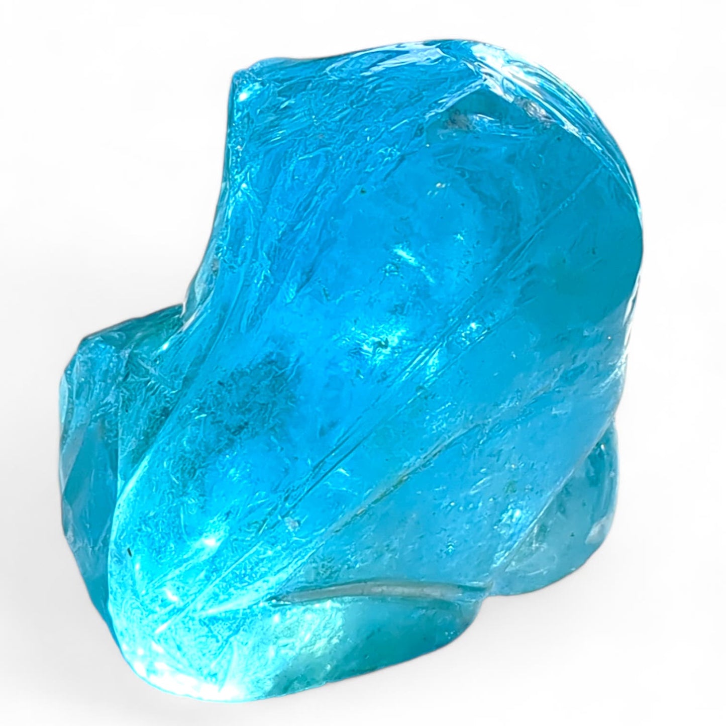 Sapphire Blue Art Glass Cullet Glowing Translucent Manganese Slag #4GX103