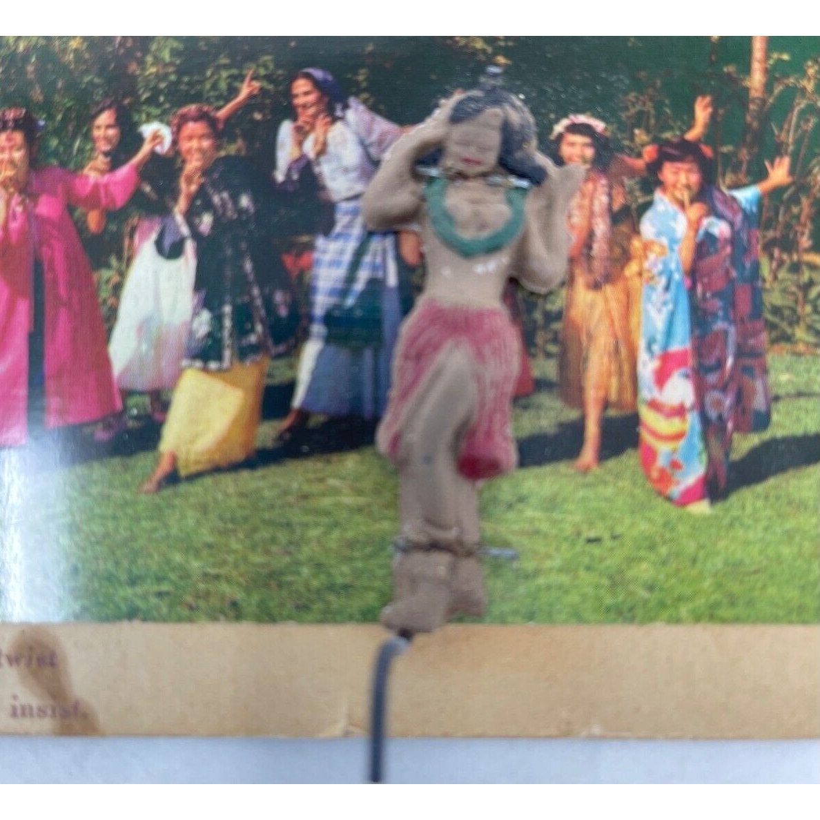 Hawaii Rubber Hula Girl Dancing Souvenir Card Postcard Give a Twist We Insist