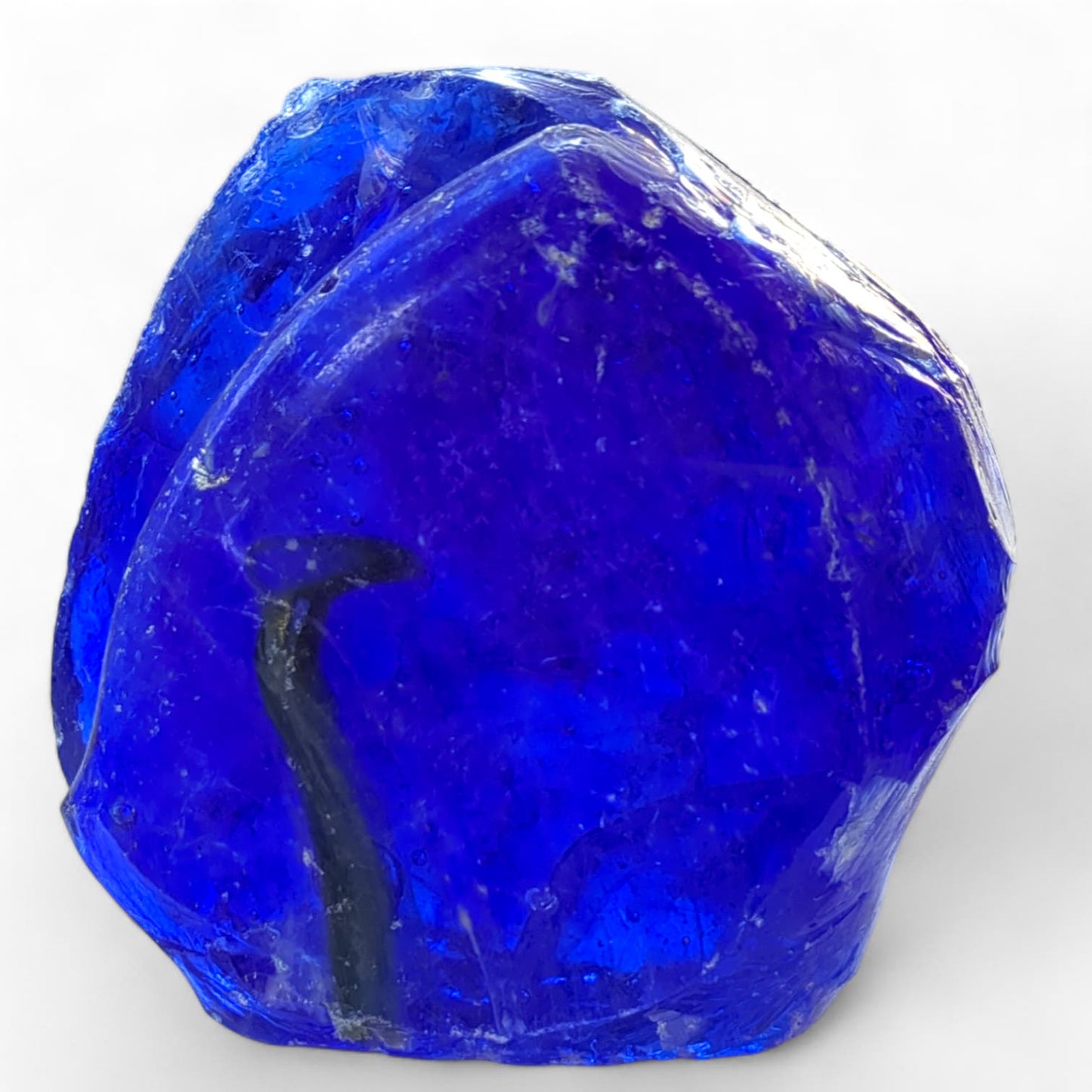 Cobalt Blue Art Glass Cullet Glowing Translucent Manganese Slag #4GX93